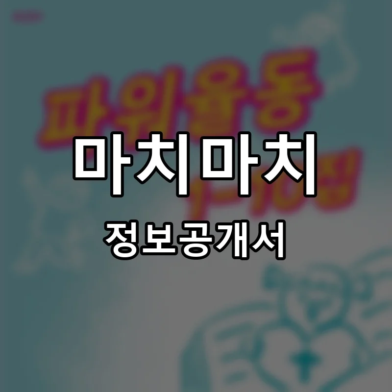 마치마치 프랜차이즈 창업 비용 정보공개서 요약