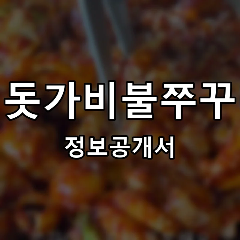 진돗가비불쭈꾸미 프랜차이즈 정보공개서