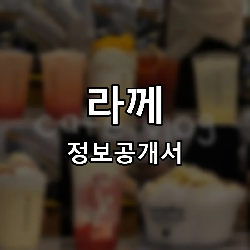 라께 프랜차이즈 창업 비용 정보공개서 요약