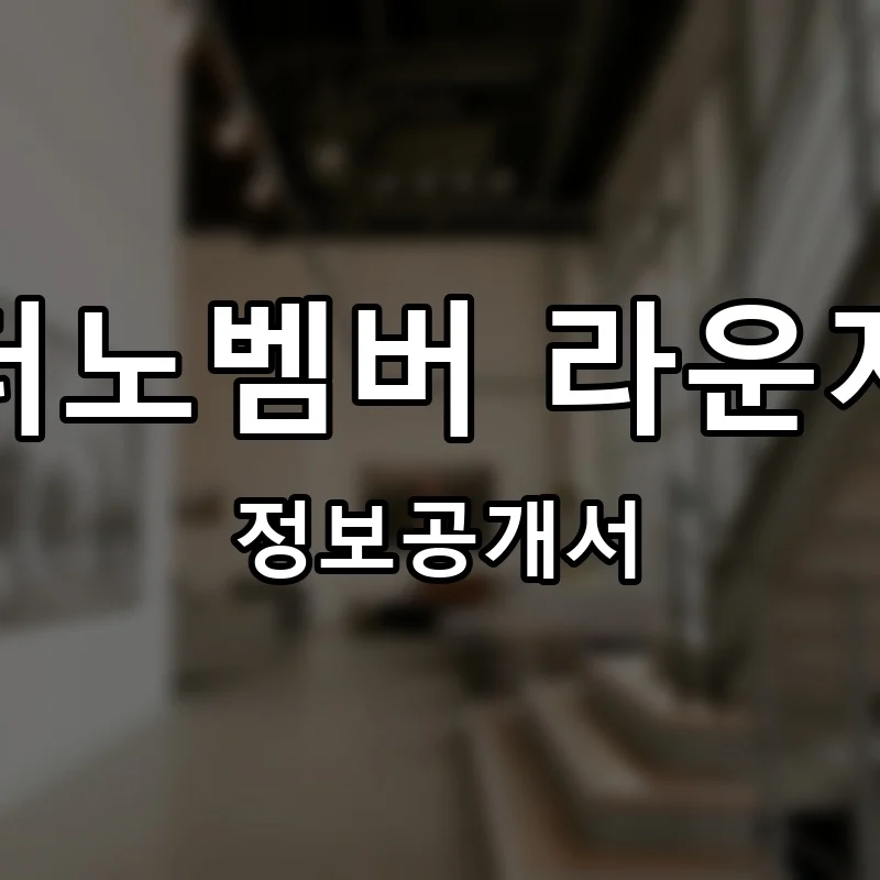더노벰버 라운지 프랜차이즈 창업 비용 정보공개서 요약