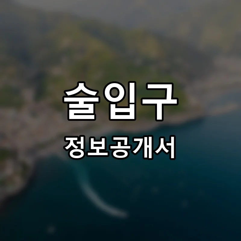 술입구 프랜차이즈 창업 비용 정보공개서 요약