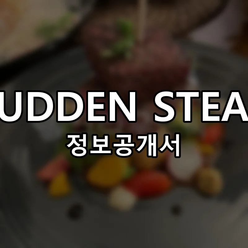 써든스테이크 창업 SUDDEN STEAK 프랜차이즈 정보공개서 요약 2025.12.23