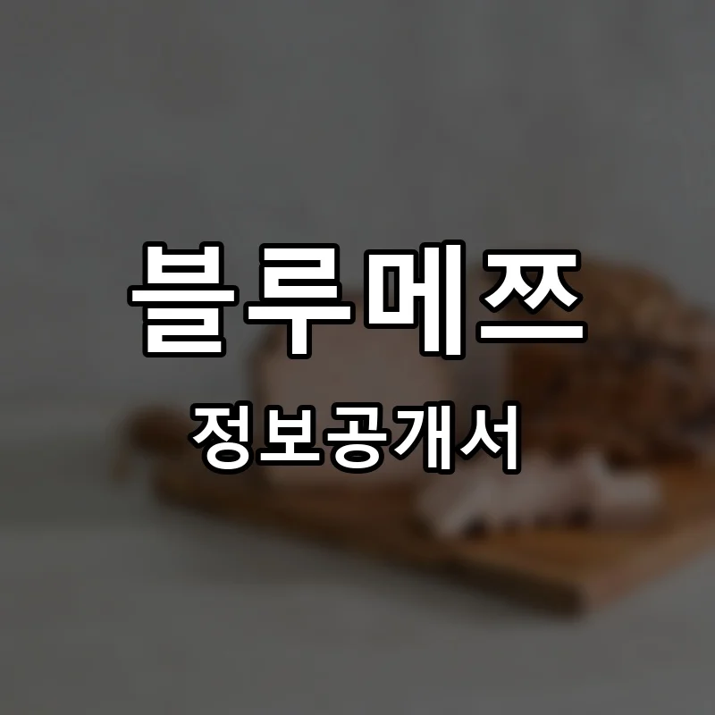 블루메쯔 프랜차이즈 창업 비용 정보공개서 요약