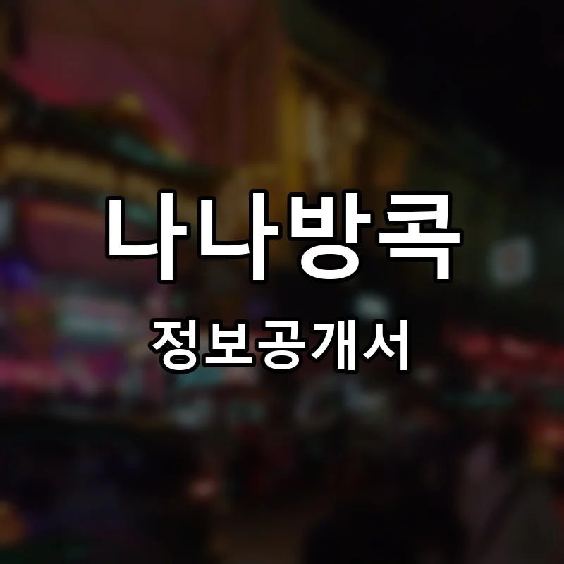 나나방콕 (NANA BANGKOK) 프랜차이즈 창업 비용 정보공개서 요약
