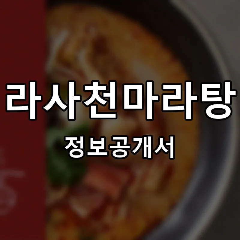 라사천마라탕 프랜차이즈 정보공개서
