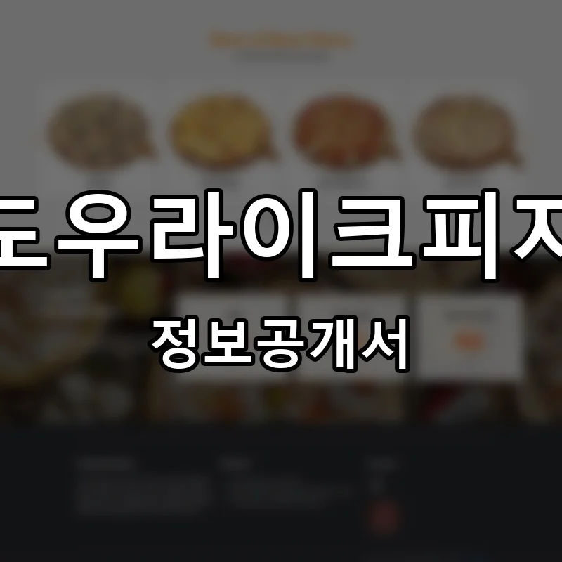 도우라이크피자 프랜차이즈 창업 비용 정보공개서 요약