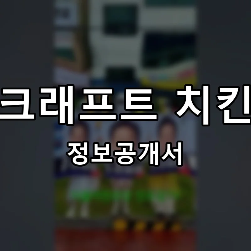 크래프트 치킨 프랜차이즈 정보공개서