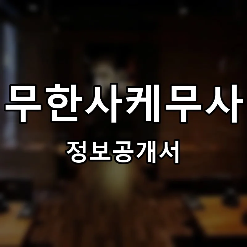 무한사케무사 프랜차이즈 창업 비용 정보공개서 요약