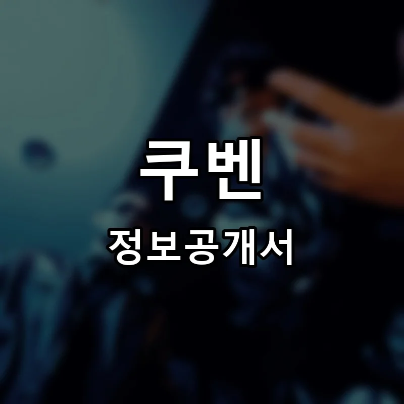 쿠벤 프랜차이즈 정보공개서