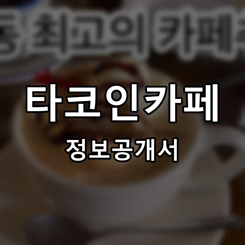 타코인카페(타코in카페) 프랜차이즈 정보공개서