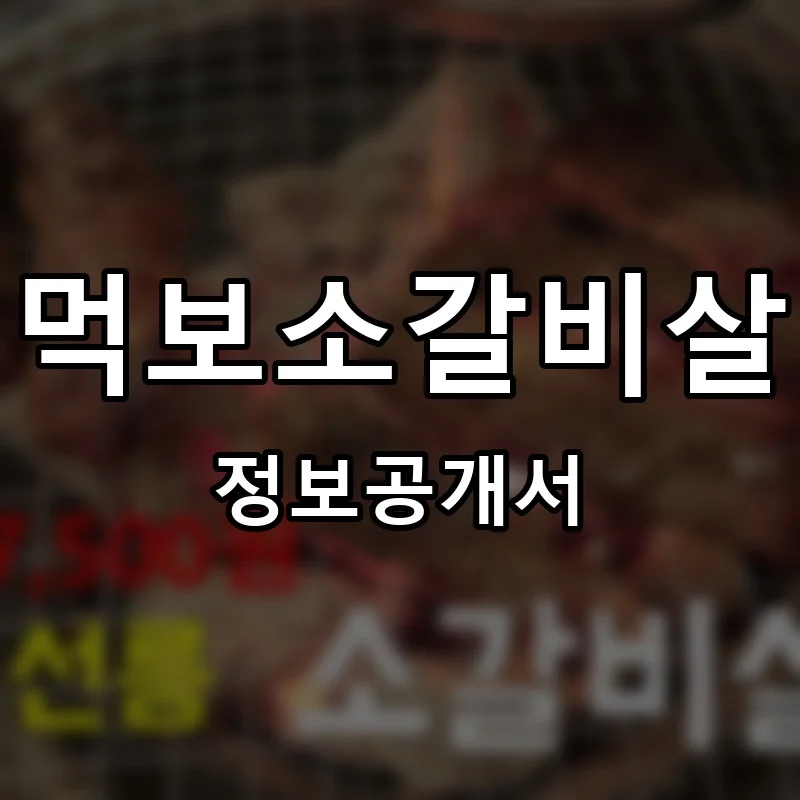 먹보소갈비살 프랜차이즈 창업 비용 정보공개서 요약