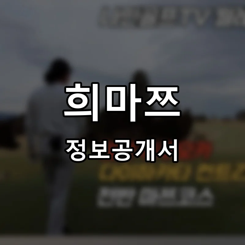 희마쯔 프랜차이즈 정보공개서