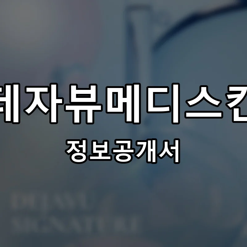 데자뷰메디스킨 프랜차이즈 정보공개서