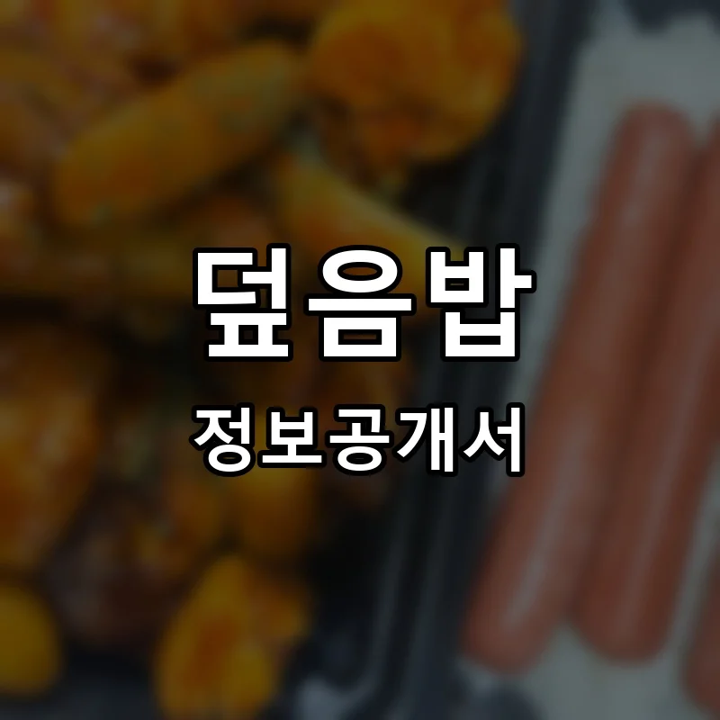 덮음밥 프랜차이즈 정보공개서 요약 2025.12.01