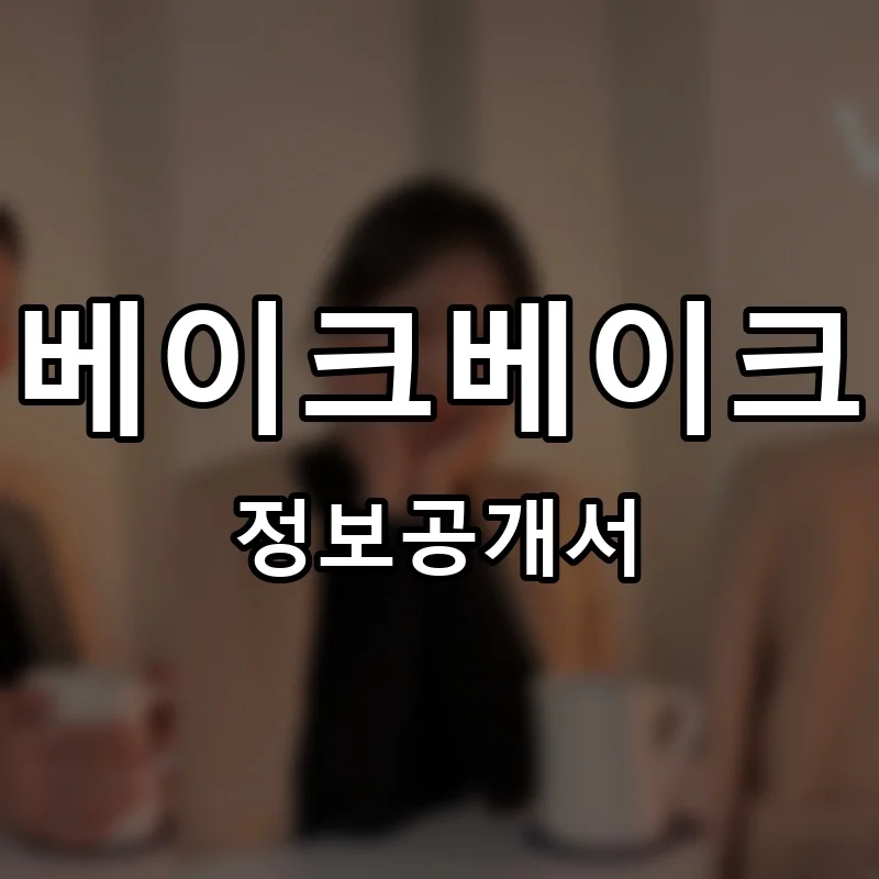 베이크베이크 프랜차이즈 정보공개서
