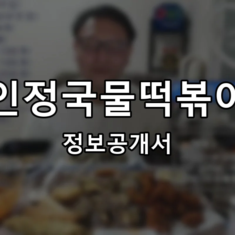 인정국물떡볶이 프랜차이즈 창업 비용 정보공개서 요약