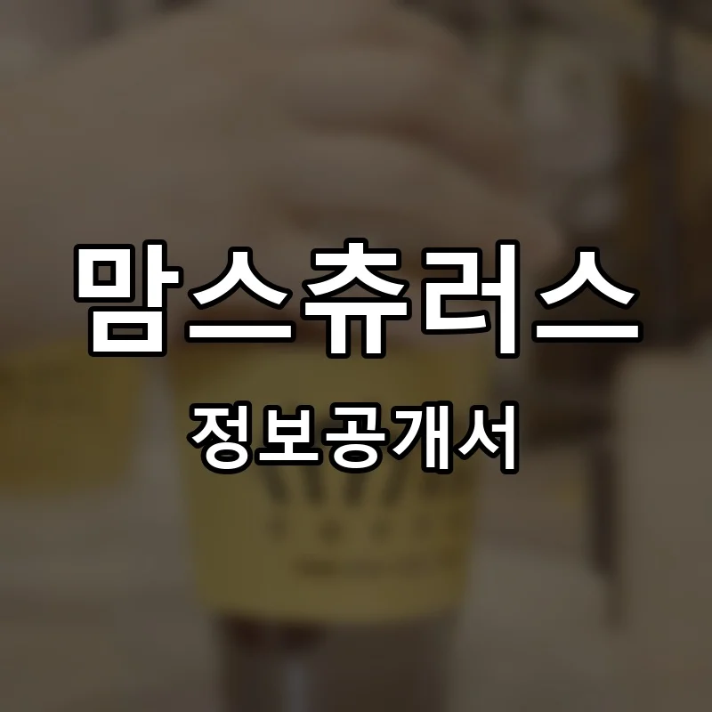 맘스츄러스 프랜차이즈 창업 비용 정보공개서 요약