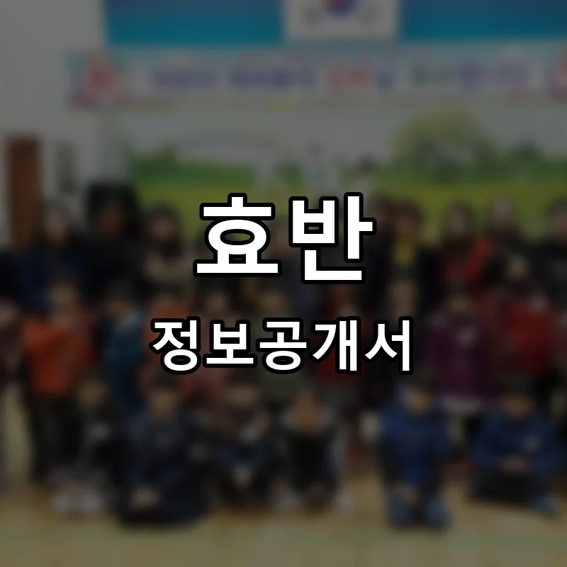 효반 프랜차이즈 정보공개서