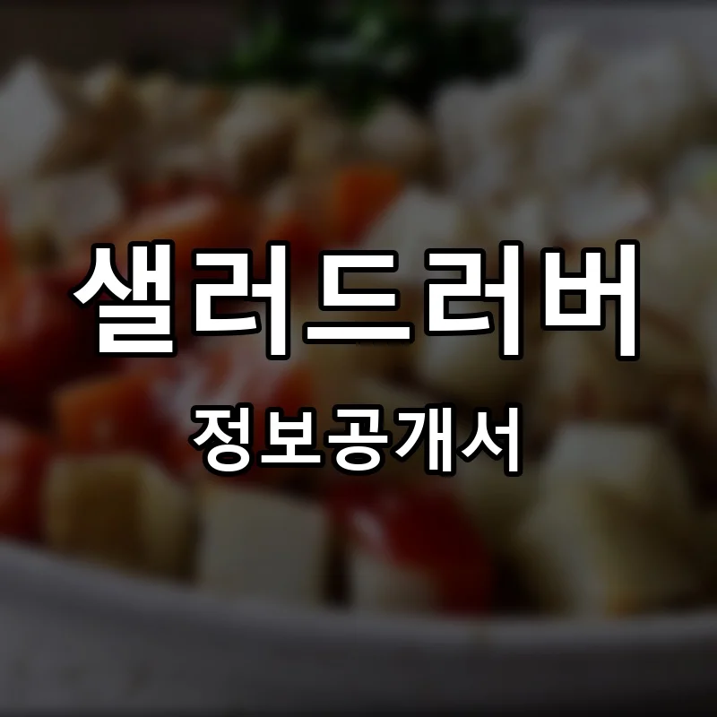 샐러드러버 프랜차이즈 창업 비용 정보공개서 요약