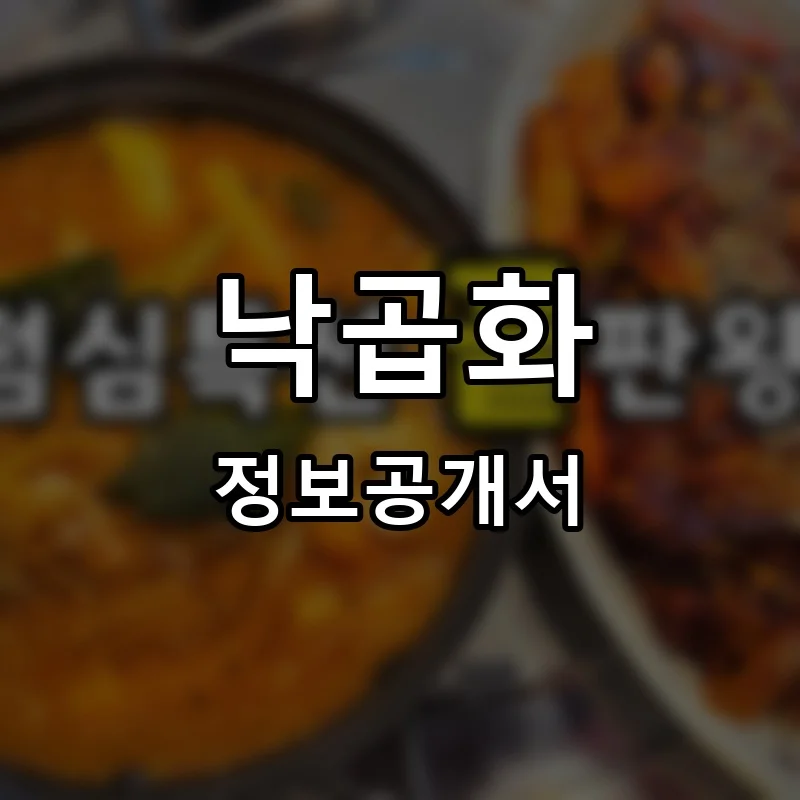 낙곱화 프랜차이즈 창업 비용 정보공개서 요약