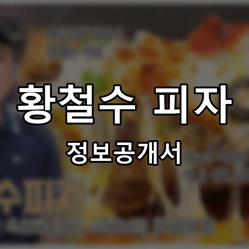 황철수 피자 프랜차이즈 정보공개서