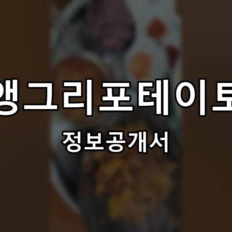 앵그리포테이토 프랜차이즈 창업 비용 정보공개서 요약