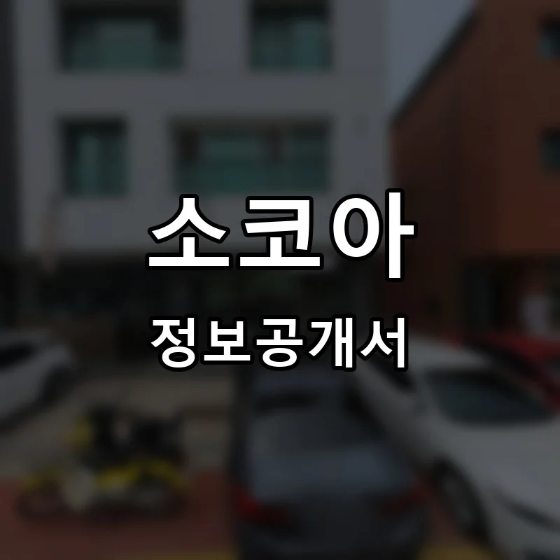 소코아 프랜차이즈 창업 비용 정보공개서 요약