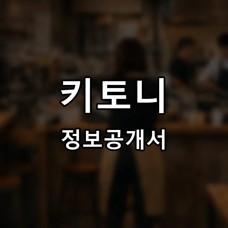 키토니 프랜차이즈 창업 비용 정보공개서 요약