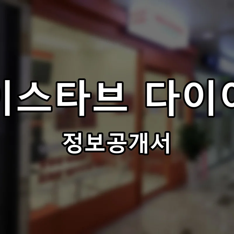 와이스타브 다이어트 프랜차이즈 창업 비용 정보공개서 요약