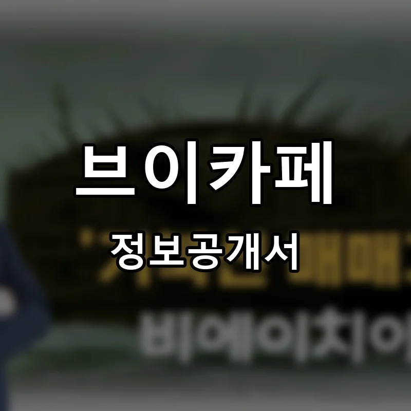 브이카페 프랜차이즈 창업 비용 정보공개서 요약