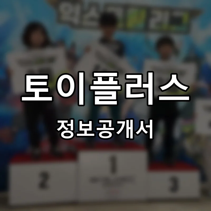 토이플러스 프랜차이즈 정보공개서