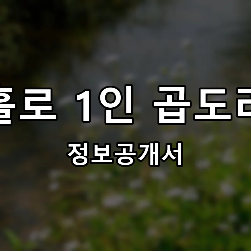 나홀로 1인 곱도리탕 프랜차이즈 창업 비용 정보공개서 요약