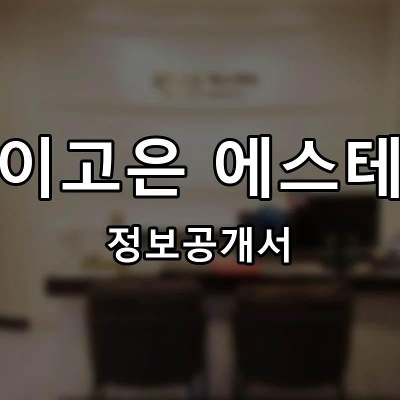 결이고은 에스테틱 프랜차이즈 창업 비용 정보공개서 요약