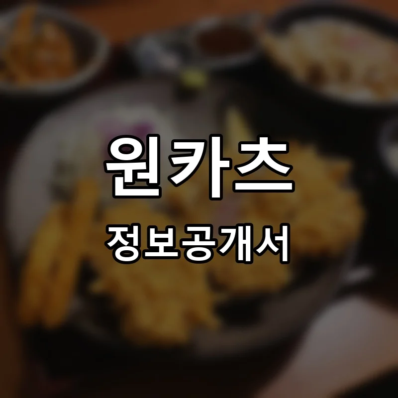 원카츠 프랜차이즈 창업 비용 정보공개서 요약