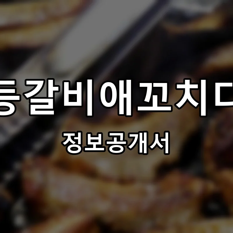 등갈비애꼬치다 프랜차이즈 창업 비용 정보공개서 요약