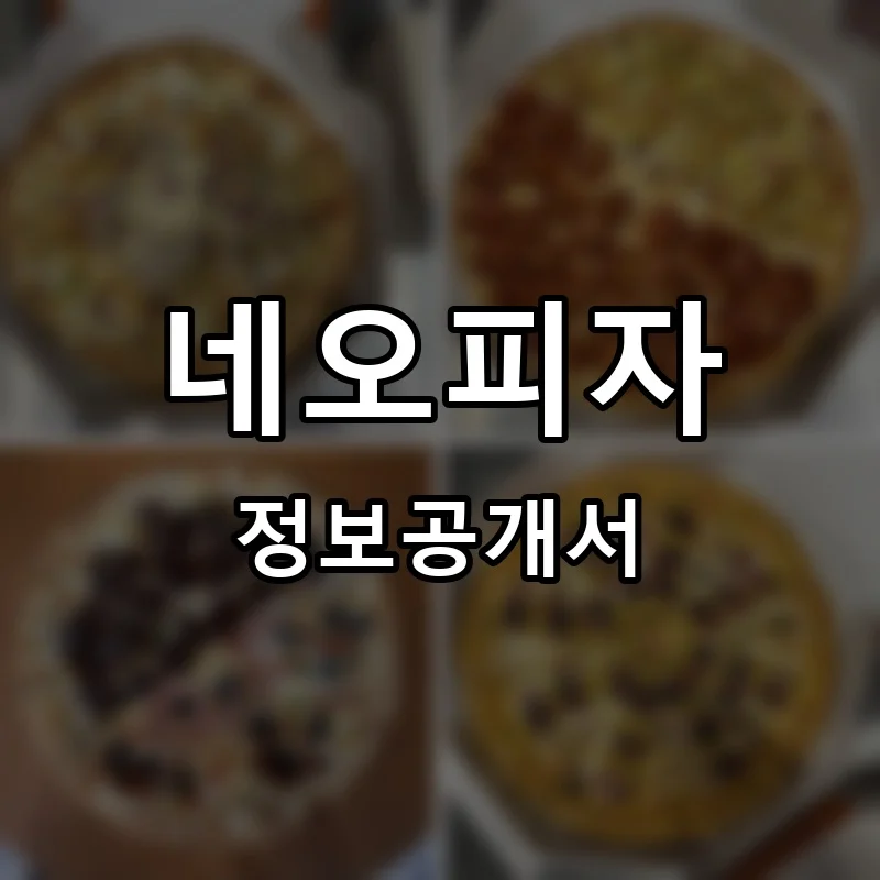 네오피자 프랜차이즈 창업 비용 정보공개서 요약