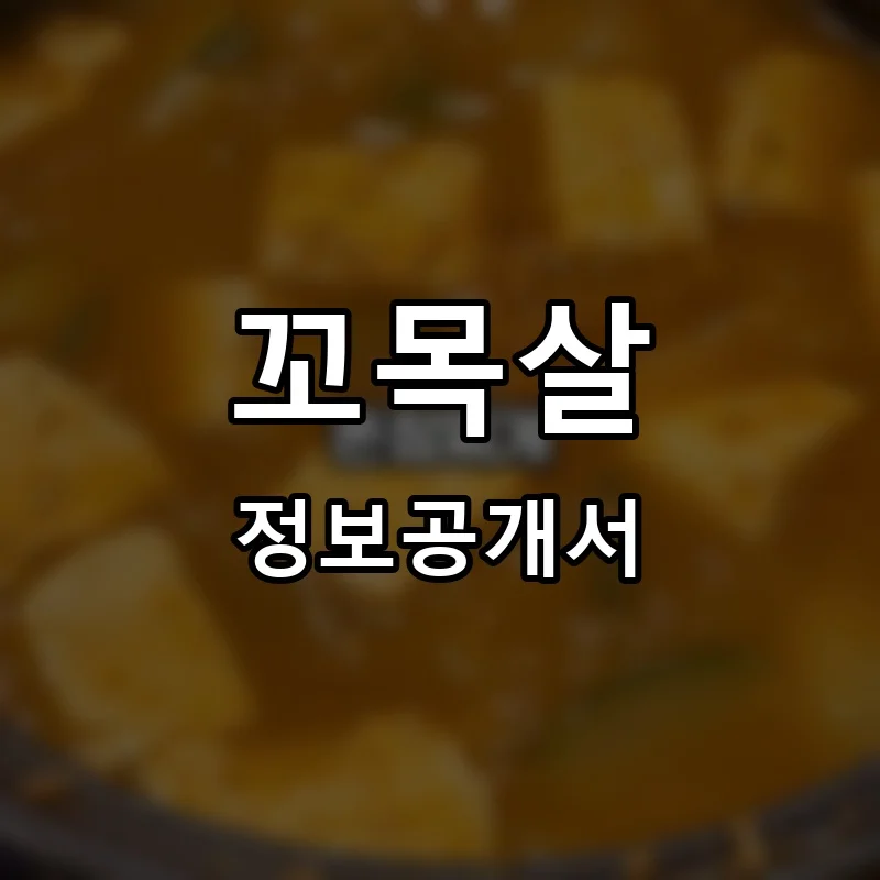 꼬목살 프랜차이즈 창업 비용 정보공개서 요약