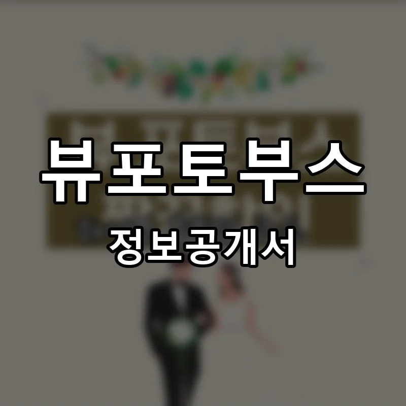 뷰포토부스 프랜차이즈 창업 비용 정보공개서 요약