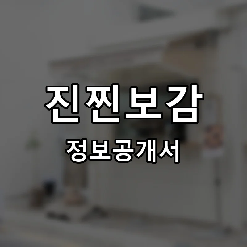 진찐보감 프랜차이즈 창업 비용 정보공개서 요약