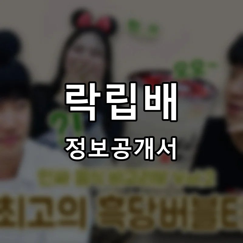 락립배 창업 프랜차이즈 정보공개서 요약 2026.05.06