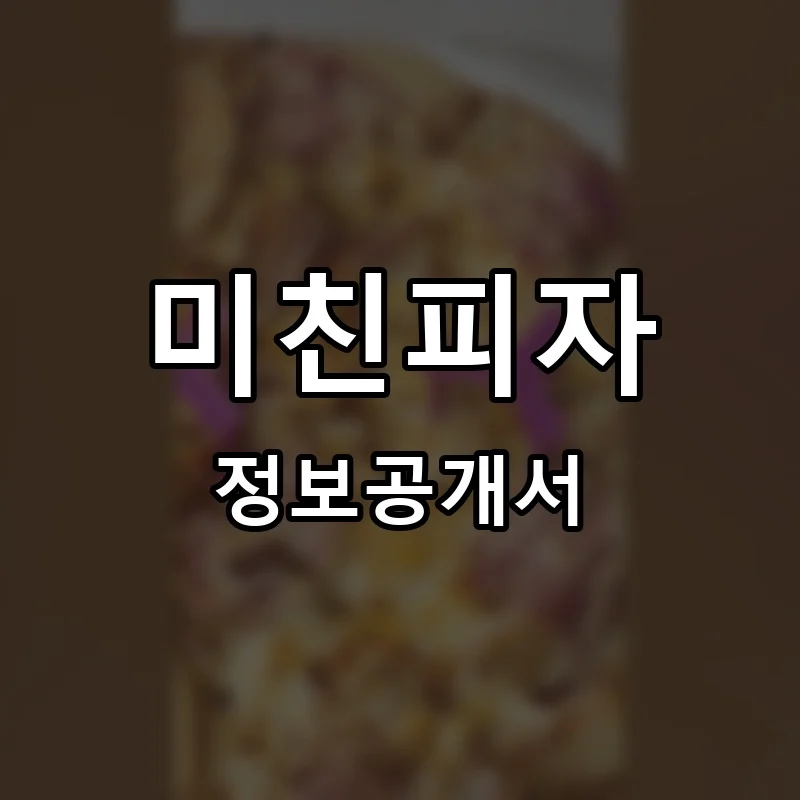 미친피자 프랜차이즈 창업 비용 정보공개서 요약
