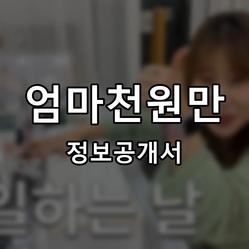 엄마천원만 프랜차이즈 창업 비용 정보공개서 요약