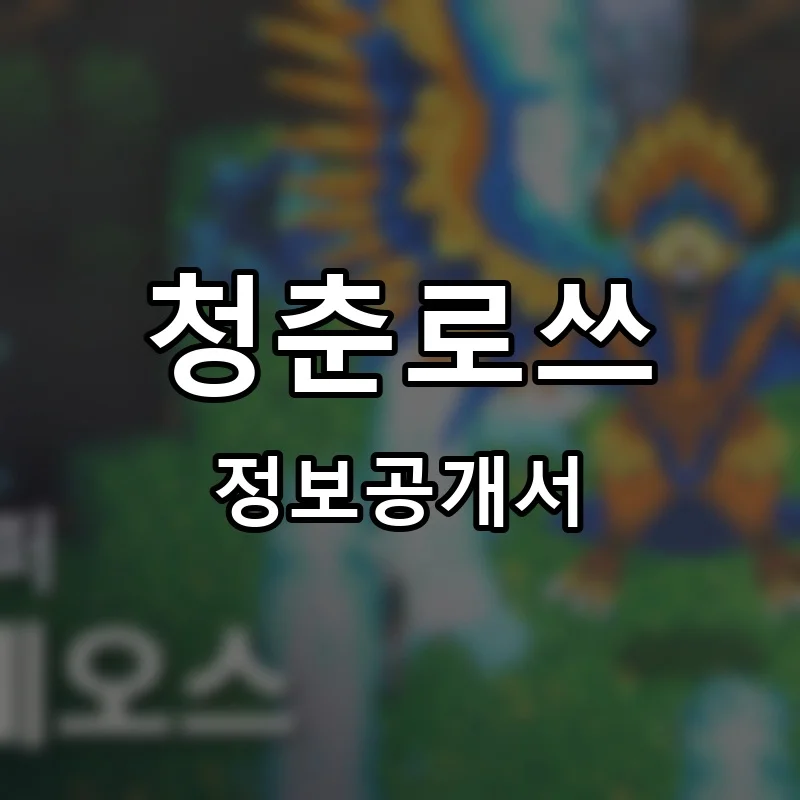 청춘로쓰 프랜차이즈 창업 비용 정보공개서 요약