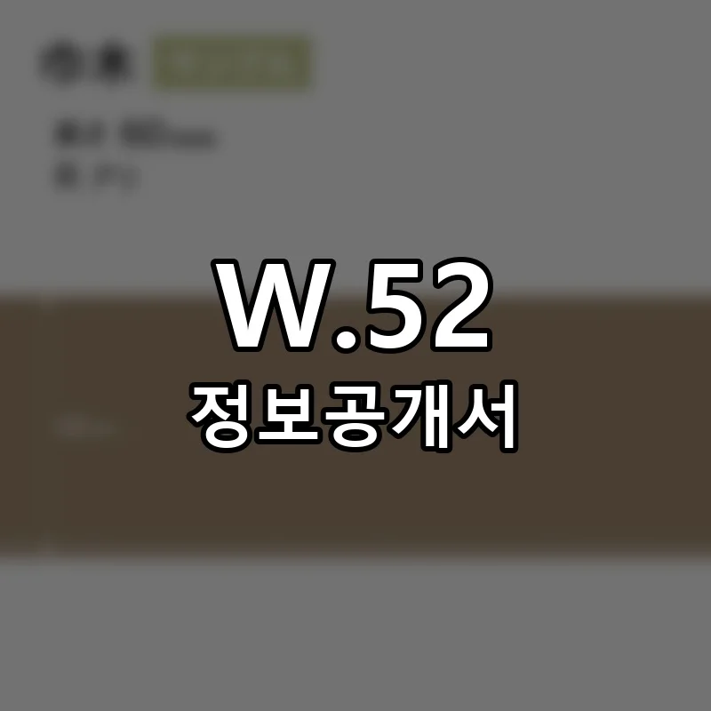W.52 프랜차이즈 창업 비용 정보공개서 요약