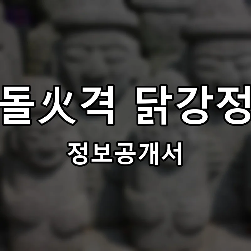 돌火격 닭강정 창업 프랜차이즈 정보공개서 요약 2026.05.08