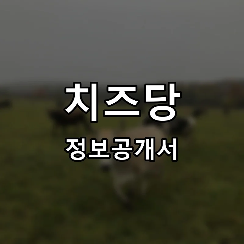 치즈당 프랜차이즈 창업 비용 정보공개서 요약