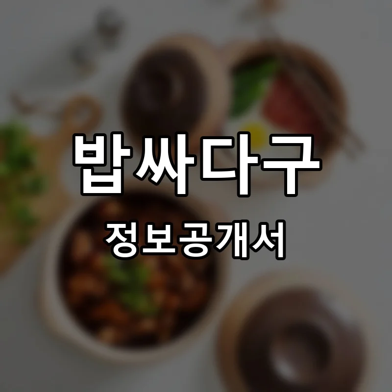 밥싸다구 프랜차이즈 창업 비용 정보공개서 요약