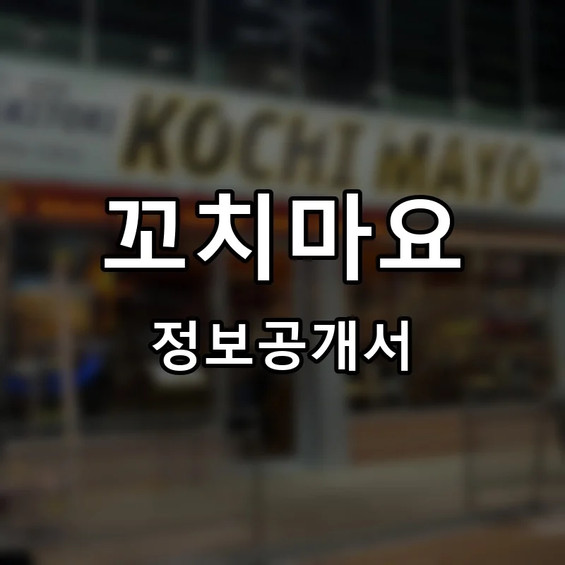 꼬치마요 프랜차이즈 창업 비용 정보공개서 요약