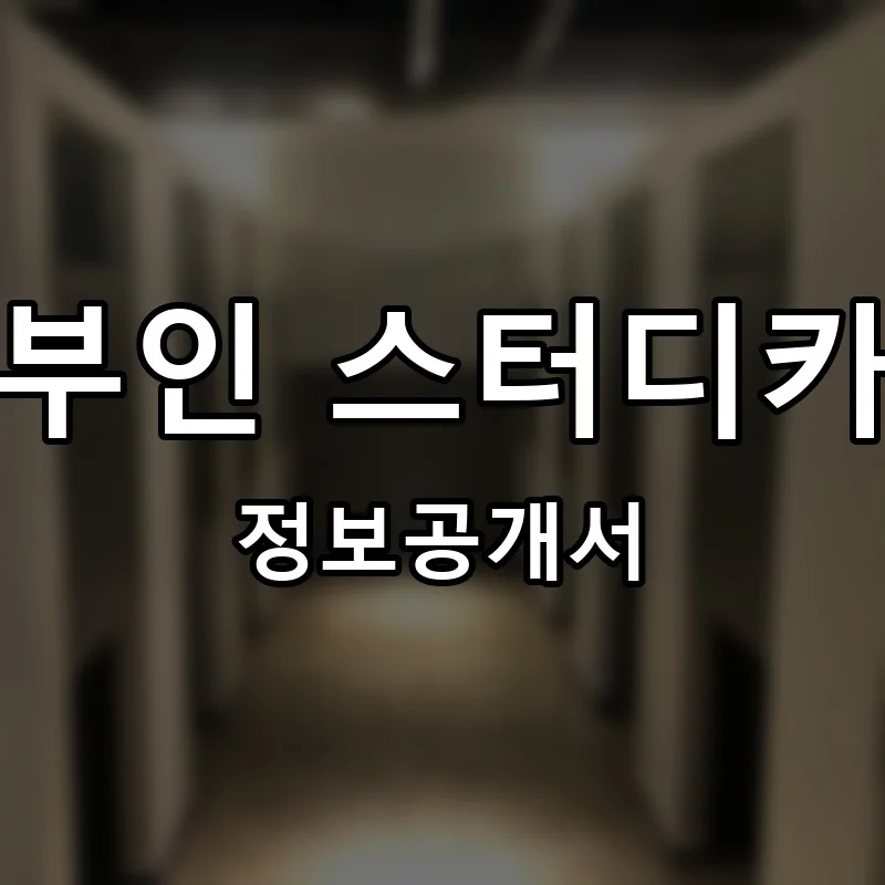 공부인 스터디카페 프랜차이즈 창업 비용 정보공개서 요약