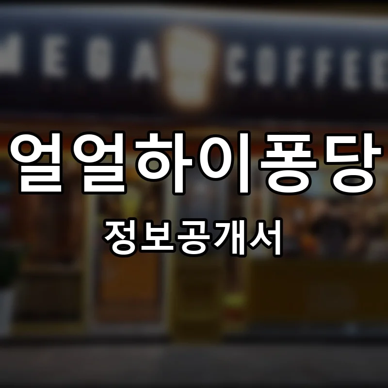 얼얼하이퐁당 프랜차이즈 창업 비용 정보공개서 요약